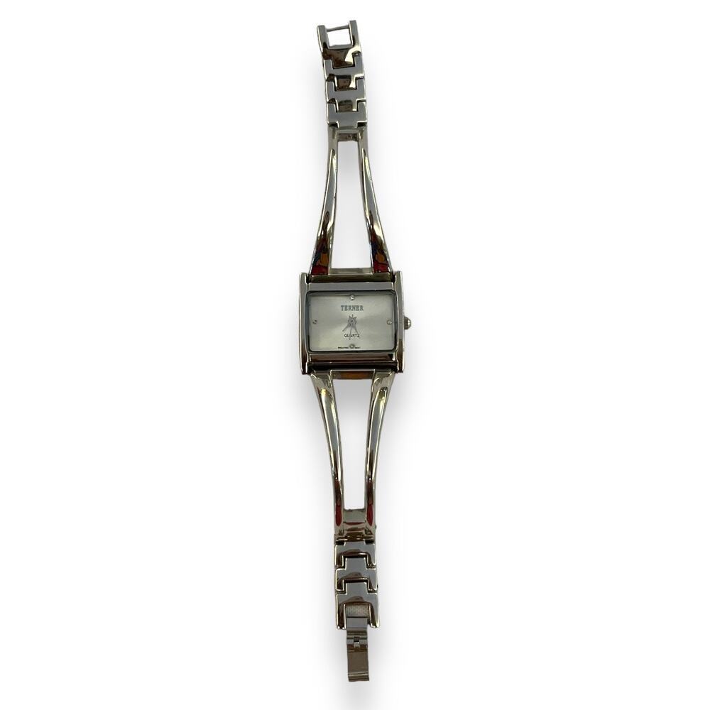 Vintage 90s TERNER Ladies Silver Wristwatch - Picture 2 of 3